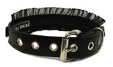 "Kitten" Black Laced Leather Choker