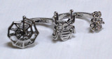 Spiders & Cobweb Metal 2x1" Two-Finger Ring