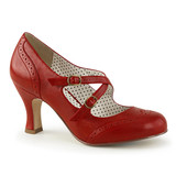 Round Toe Criss-Cross Mary Jane Kitten Heels