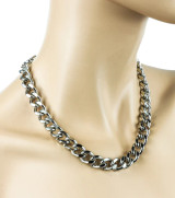 Diamond Cut Chain Choker Collar