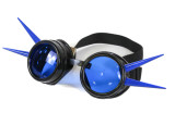 Steel Blue Lens Goggles with Tall Blue Spikes