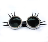 Silver Goggles with Long Black Spikes