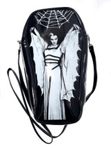 The Munsters - Lily Munster Black Patent Convertible Coffin Bag