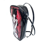 Elvira Mistress of the Dark Black Patent Convertible Coffin Bag