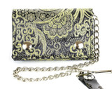 Gold Brocade Wallet with Chain