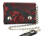 Red Brocade Wallet with Chain