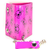 Pink Skulls Prints All Over Chained Wallet