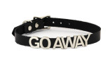 Go Away ID Black Leather Choker