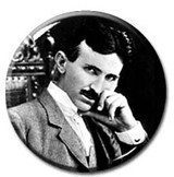 Nikola Tesla - Black and White Portrait 1.5" Pin Nikola Tesla - Black and White Portrait 1.5" Pin