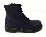 UPIABG Boots - Purple Leather Combat Boots