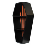 Black & Orange Striped Pumpkin Coffin Shelf