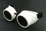 Goth White Plain Welding Goggles