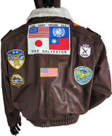 Top Gun Brown Leather Jacket