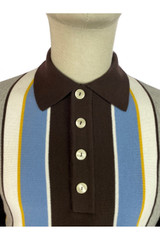 Trojan - Chocolate Stripe Fine Gauge Long Sleeve Polo
