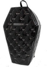 Mina Bat Quilted Black Coffin Backpack