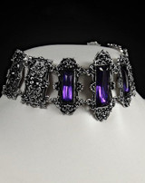 Antique Silver Vivian Violet Choker Necklace