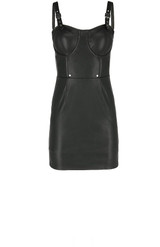 Black Gothic Night Mist Vegan Leather Dress With Overskirt - NO ESTA EN INV -