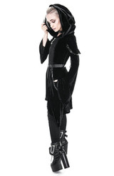 Orenda Black Velvet Hoodie with Crescent