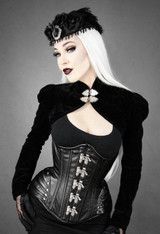 "Black Armor" Vegan Leather Hourglass Underbust Corset Gothic - NO ESTA EN INV -