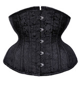 Black Brocade Underbust Corset - NO ESTA EN INV -
