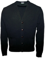 Black Retro Waffle Knit Cardigan