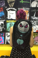 Jack Skellington - Heart Eyes Canvas Coffin Backpack