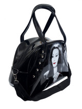 Addams Family - Morticia Black Patent Large Handbag
