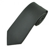 Black & White Patterned Skinny Polyester Neck Tie