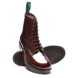 Solovair - 8i Burgundy Rub-Off Hi-Shine Derby Boots *Made in England*