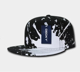 Black 6 Panel High Profile Structured Splat Snapback by Whang