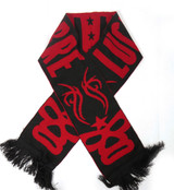 Lucha Libre Pattern 58x9" Black and Red Knitted Scarf