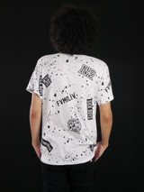 Bee Mistic - White Sickboys with  Black Splatter T-Shirt