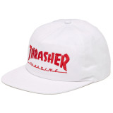 Thrasher Magazine White and Red Snapback Hat Thrasher Magazine White and Red Snapback Hat