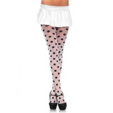 White Sheer Polka Dot Pantyhose