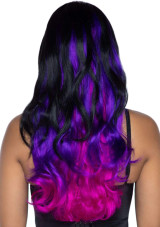 24" Black & Purple Allure Long Wavy Wig