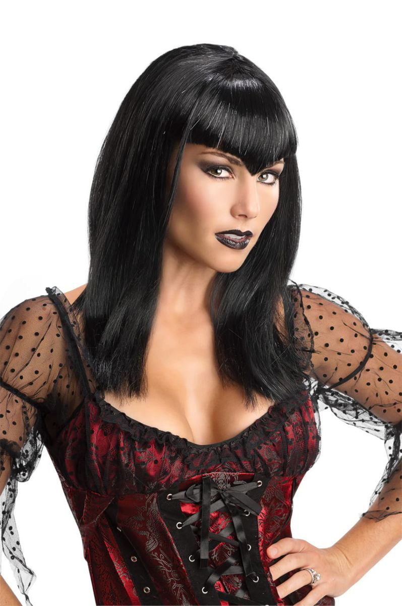 Black Glitter Vamp Wig