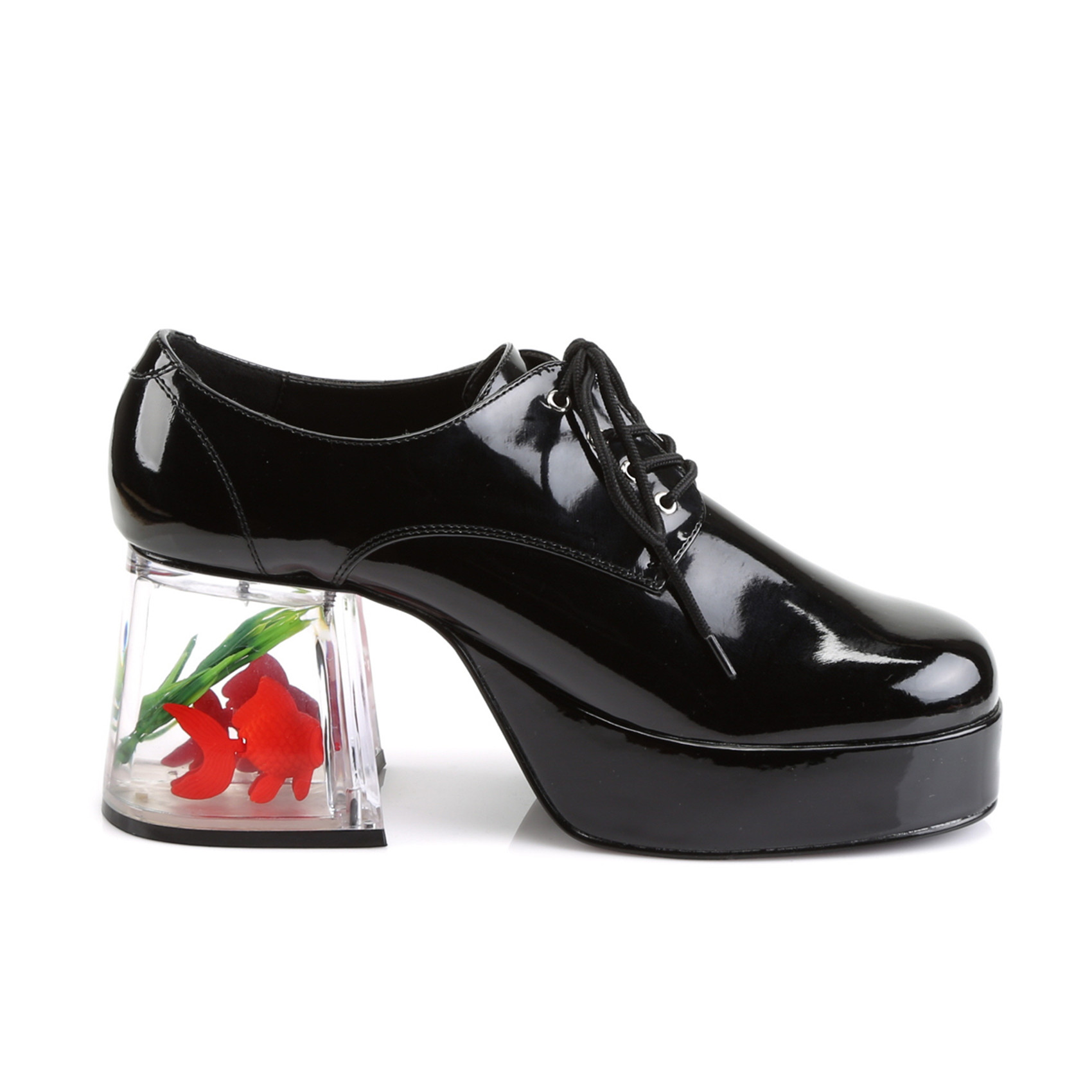Black Patent Men's Pimp Platform Shoe - PIMP-02