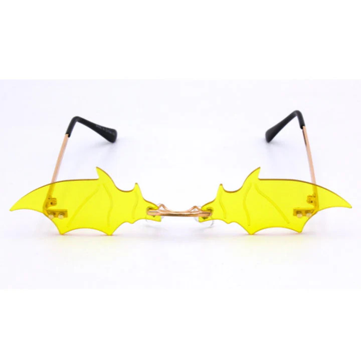 Yellow Bat Shaped Sunglasses