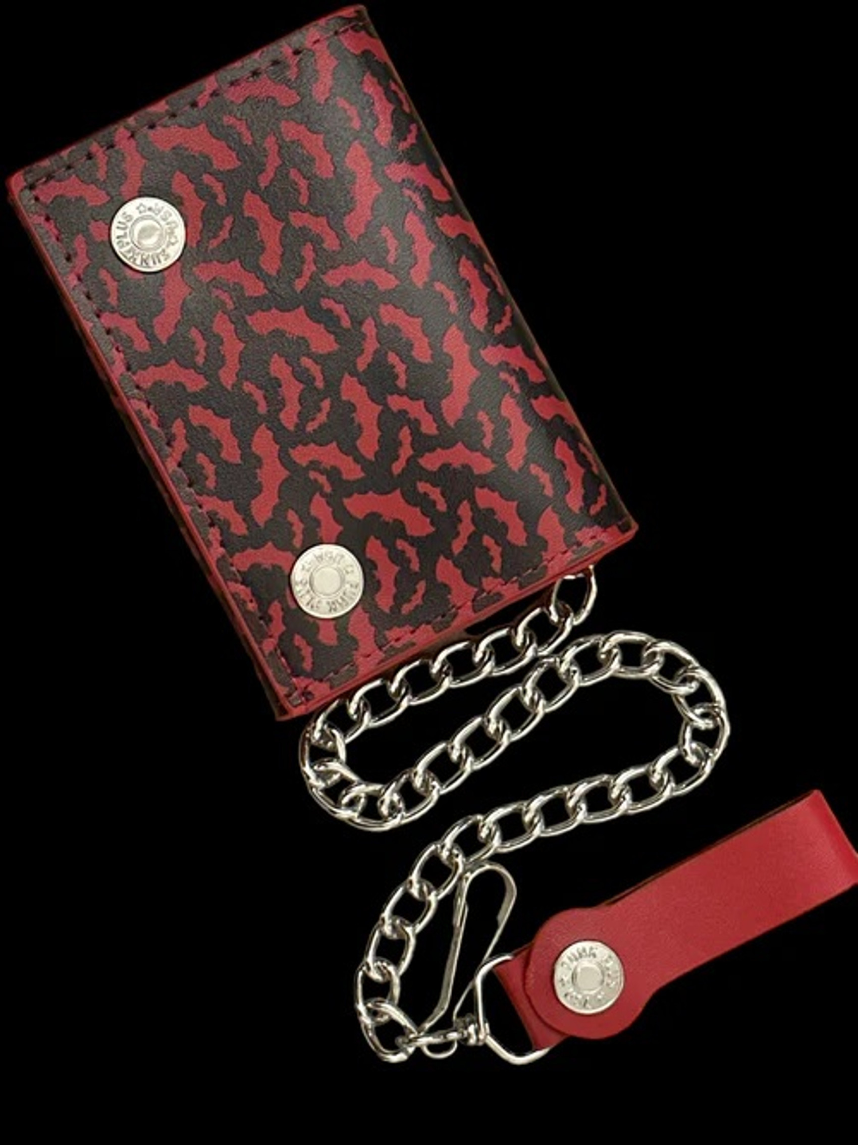 NuclearWaste-image Red Bats Genuine Leather Tri-Fold Wallet
