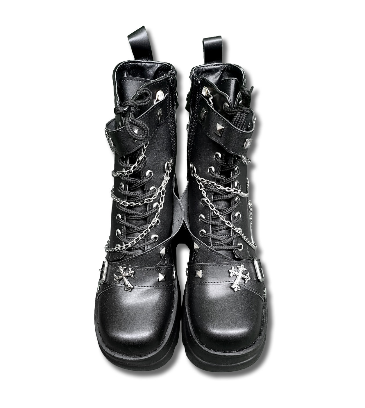 Black Chained Platform Boots