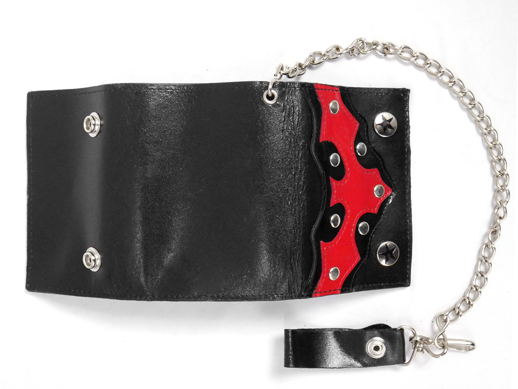 Black Wallet with Red Vinyl Bat with Chain
