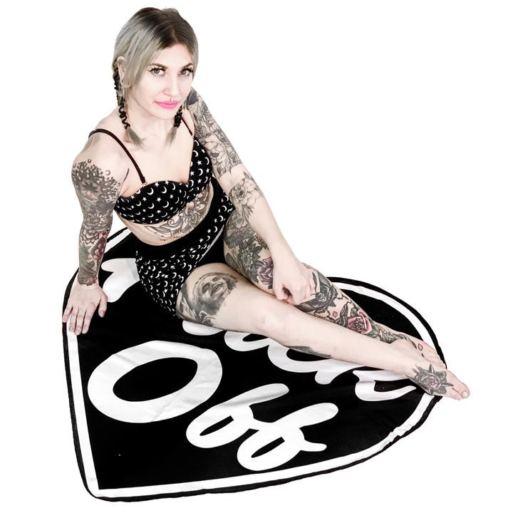 Fuck Off Heart Shaped Goth Bitch Towel