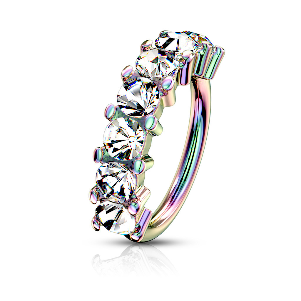 Gem Lined Bendable Hoop Ring Piercing