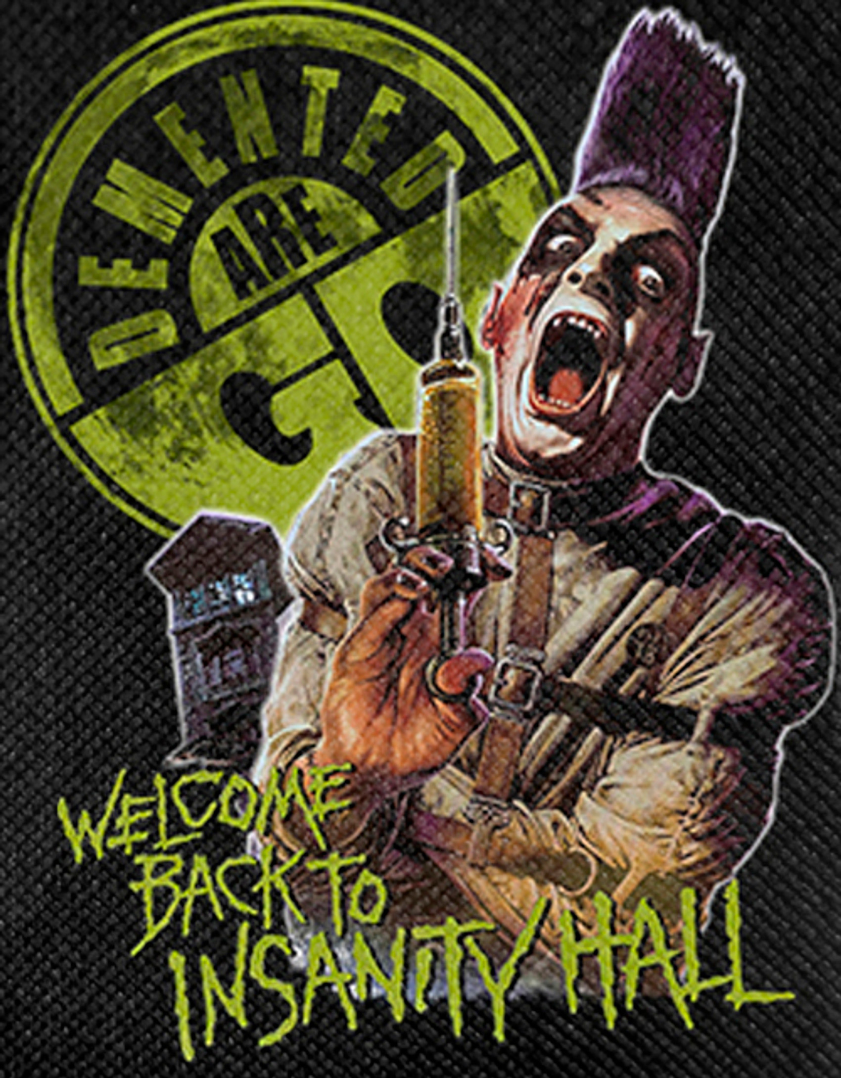 Demented are Go - Insanity Hall 12x14" Sublimated Backpatch
