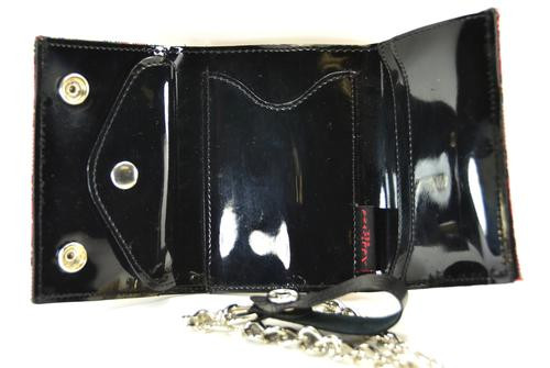 Black Plaid Chained Wallet