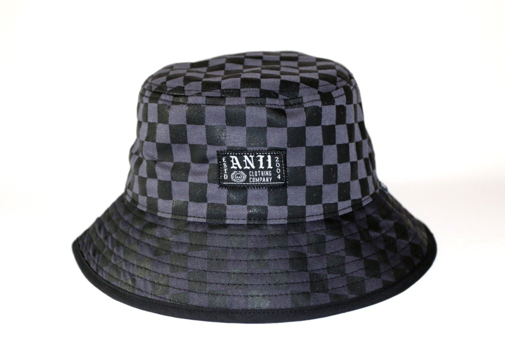 Black and Grey Checkered Bucket Hat
