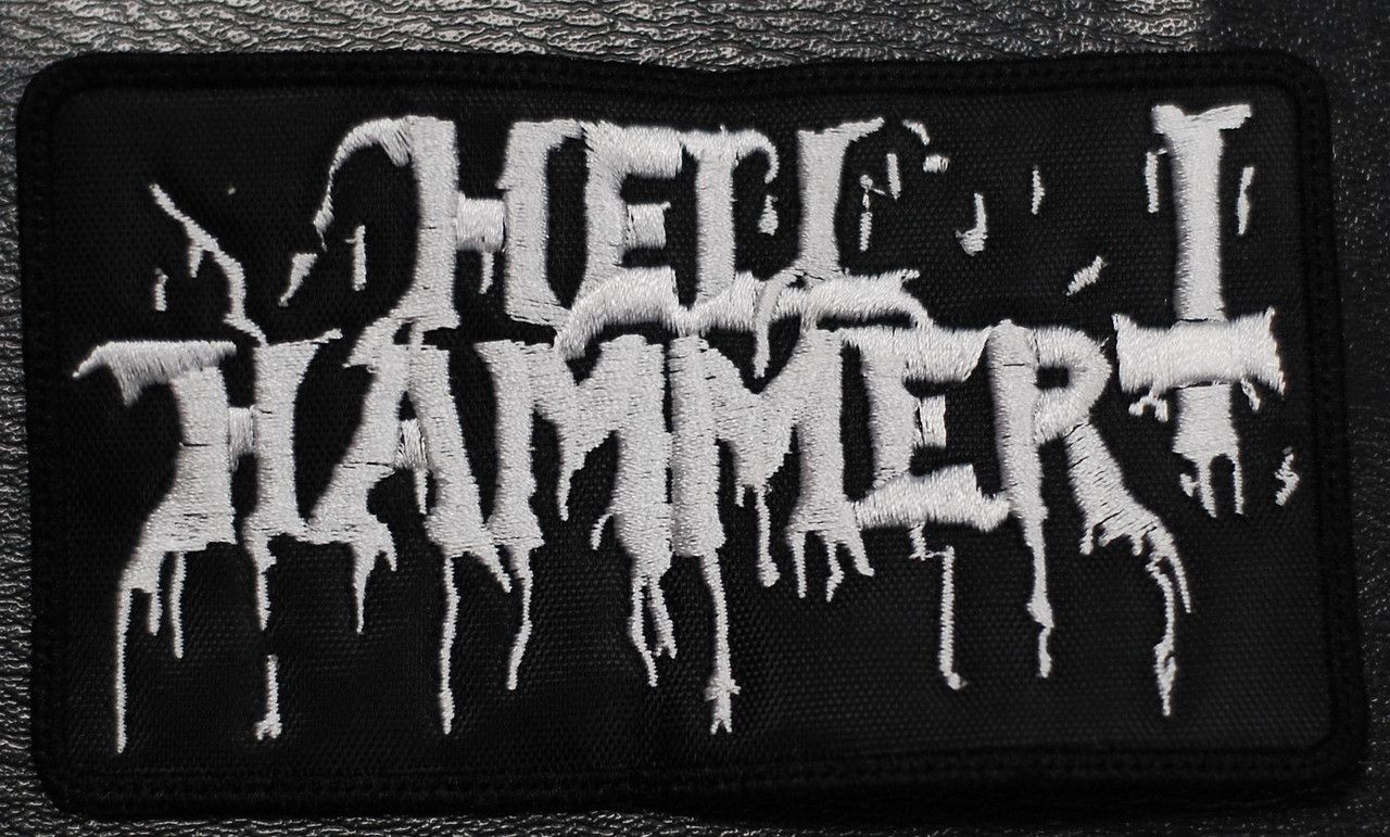 Hellhammer - White Logo 5x2" Embroidered Patch