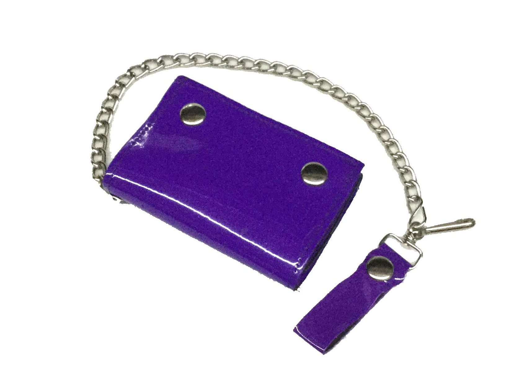 NuclearWaste-image Purple Patent Vegan Wallet with Chain