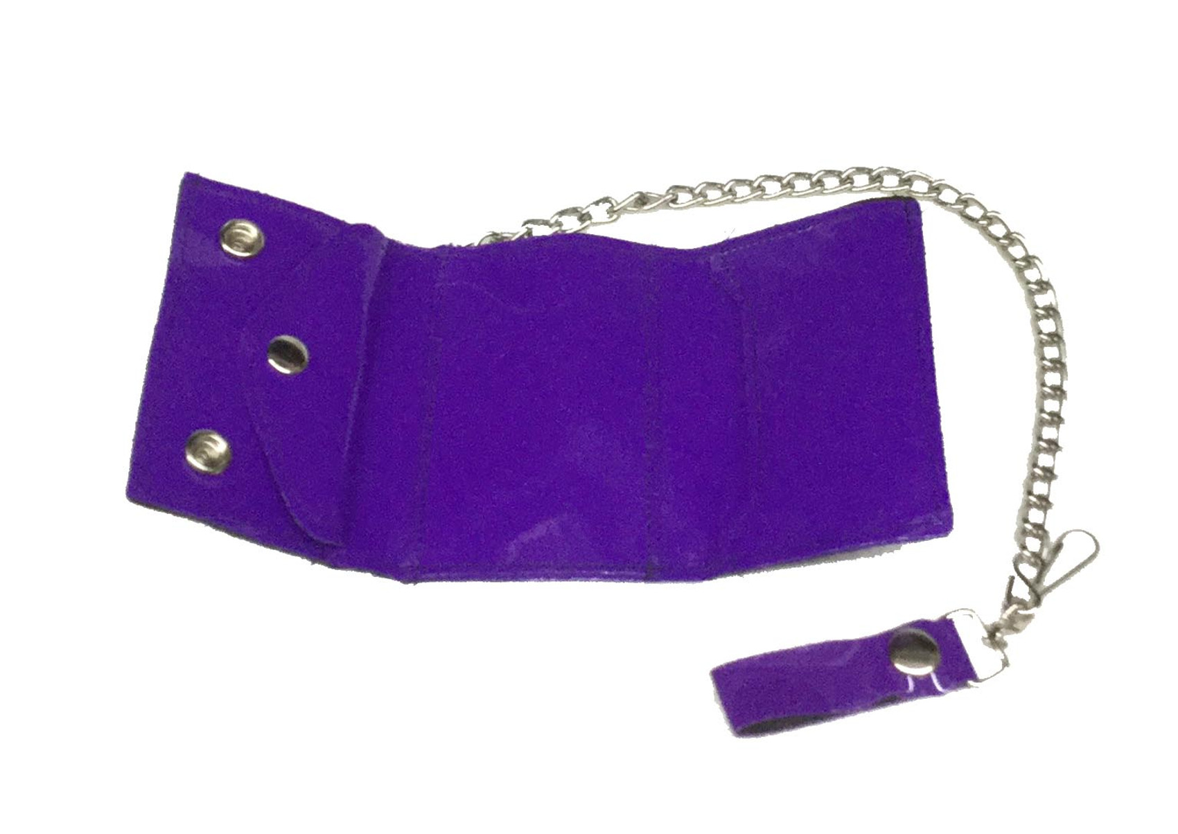 NuclearWaste-image Purple Patent Vegan Wallet with Chain