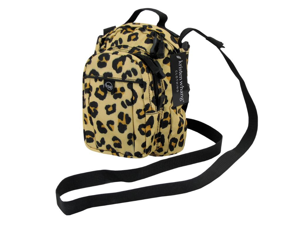 Leopard Print Crossbody Shoulder Mini Backpack